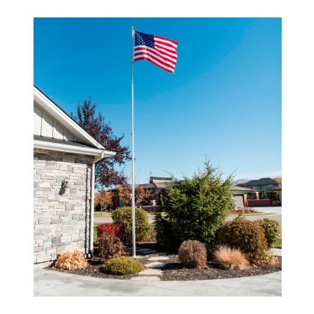 Let It Fly Llc Titan Telescoping Flagpole Kit - 25' Silver 100-0010